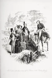 Mr. Carker stellt sich Florence und der Familie Skettles vor, Illustration aus 